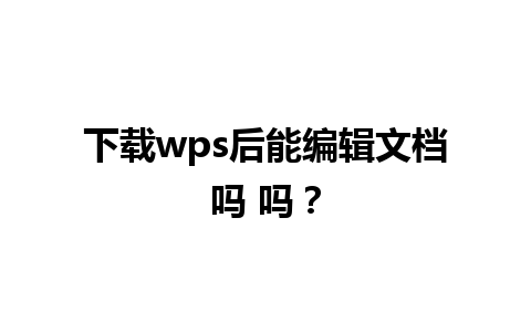 下载 wps 后能编辑文档吗 吗？