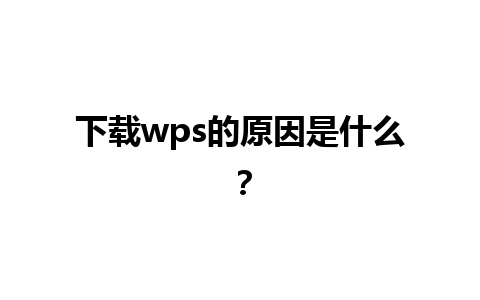 下载 wps 的原因是什么？