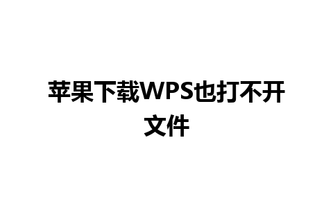 苹果下载 WPS 也打不开文件