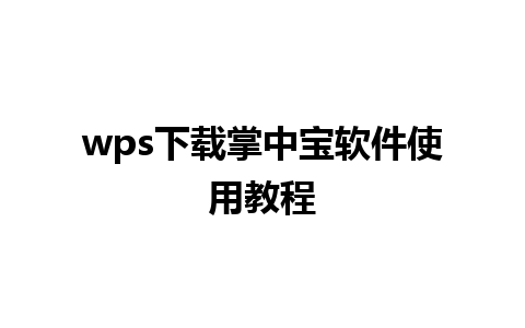 wps 下载掌中宝软件使用教程