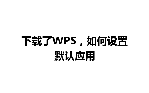 下载了 WPS，如何设置默认应用